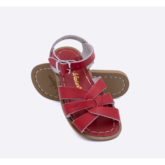 Toddler Salt Water Original Red Leather Sandals Waterproof Classic Strappy Size - Picture 1 of 7